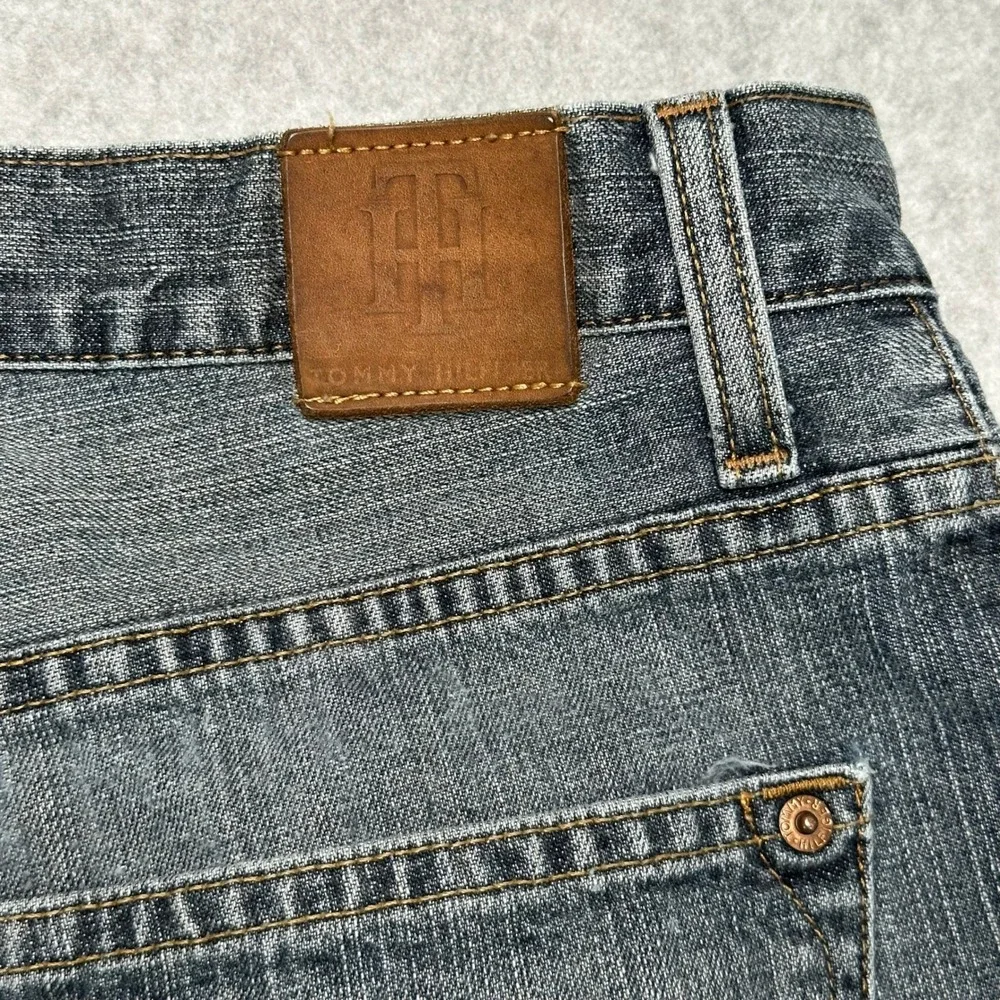 VTG Y2K Tommy Hilfiger Mens Jeans Dark Wash Straight Leg Premium Denim W34 L32